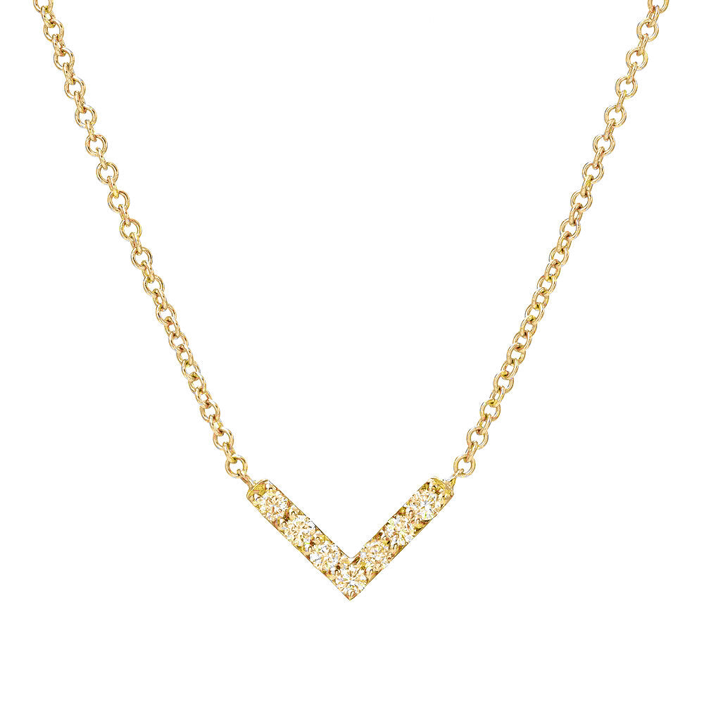V Pave Necklace